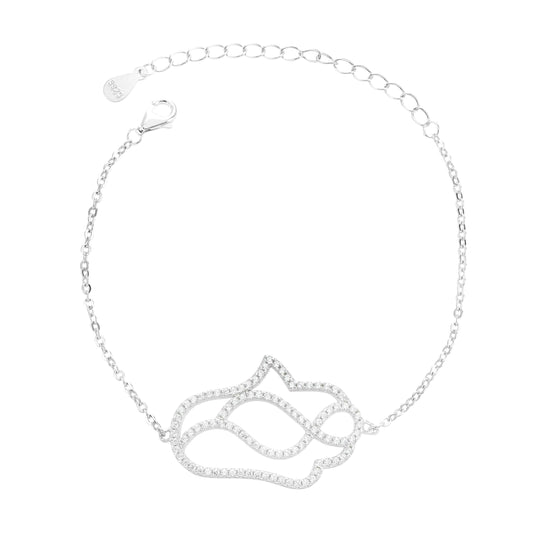 צמיד חמסה משובץ כסף 925 NOT JUST LUCK