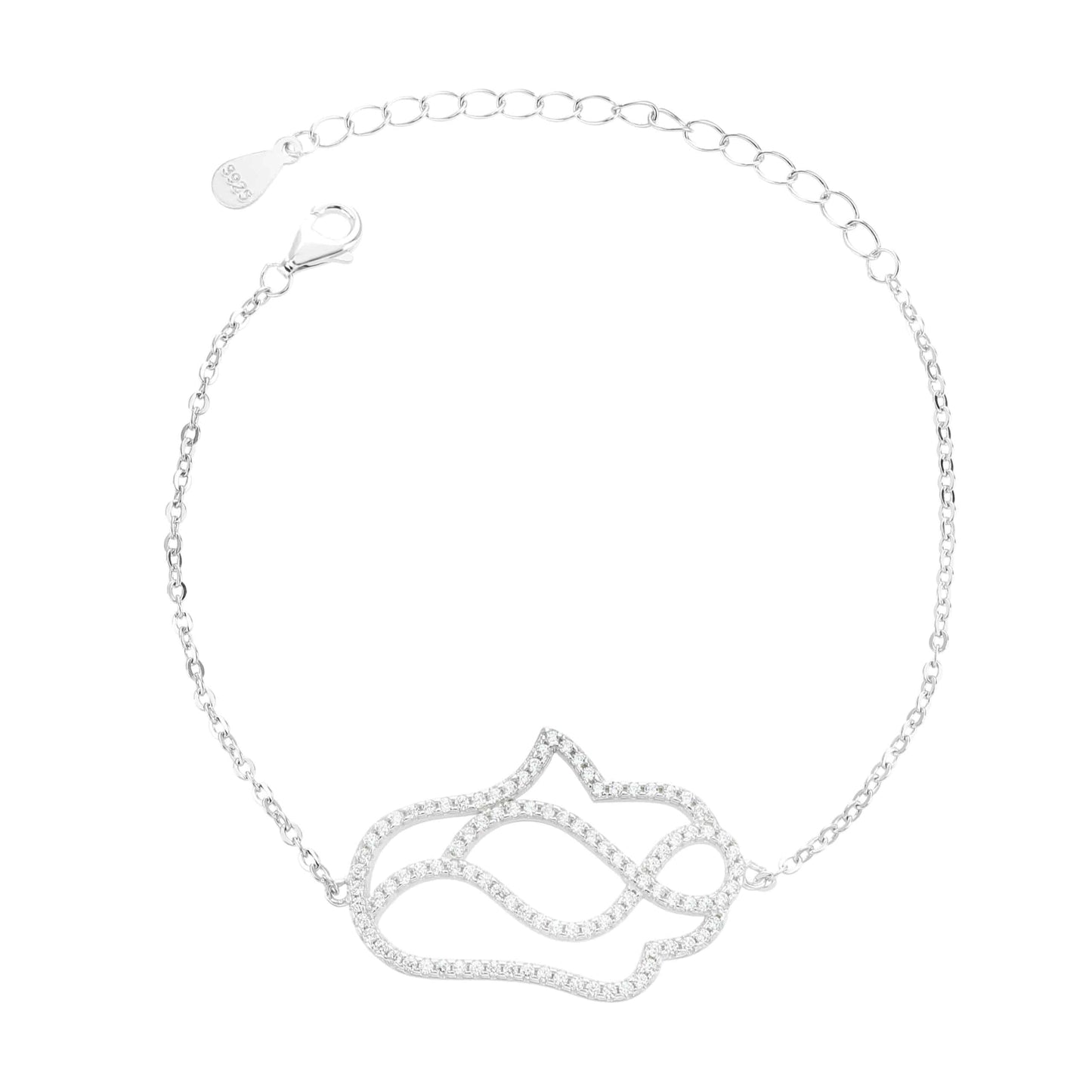 צמיד חמסה משובץ כסף 925 NOT JUST LUCK