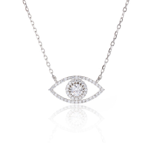 שרשרת עין משובצת כסף 925 NOT JUST LUCK