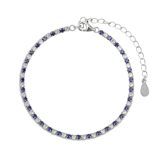 צמיד טניס כחול כסף 925 .ALWAYS ON