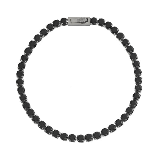 צמיד טניס שחור לגבר 4 מ"מ