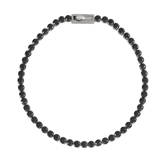 צמיד טניס שחור לגבר 3 מ"מ