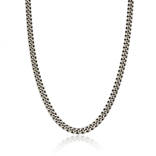 שרשרת גורמט קובנית כסופה לגבר