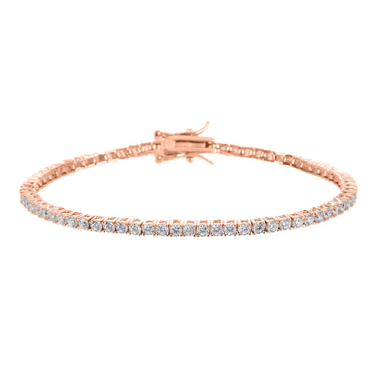 צמיד טניס 2 מ״מ כסף 925 זהב אדום .ALWAYS ON