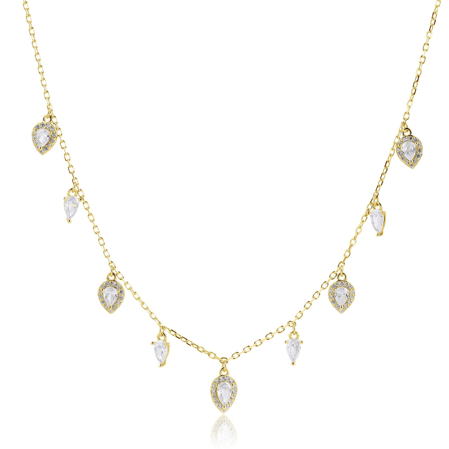 שרשרת צ'וקר עם תליוני טיפות בציפוי זהב 14 קראט !BLING IT ON