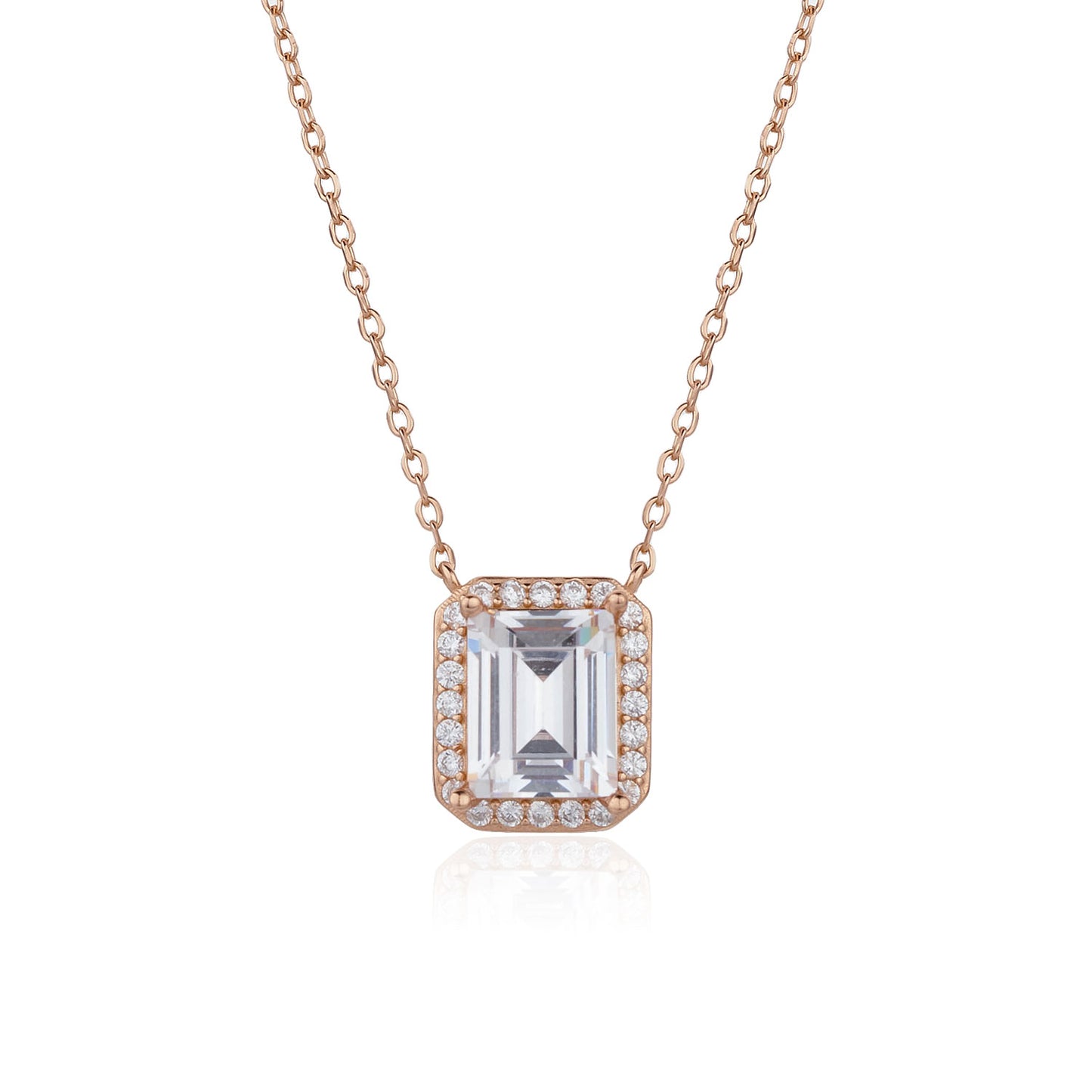 שרשרת אבן גדולה משובצת כסף 925 זהב אדום !BLING IT ON