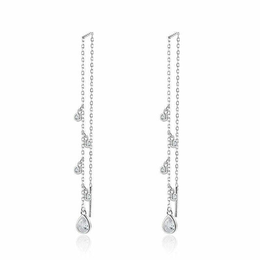 עגילי שרשרת נופלים כסף 925 !BLING IT ON