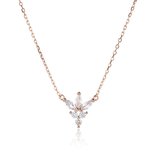 שרשרת פתית שלג נוצץ כסף 925 זהב אדום !BLING IT ON