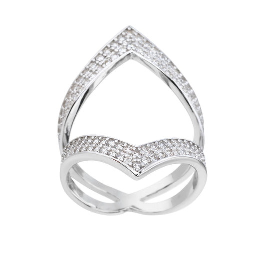 טבעת פתוחה משובצת כסף 925