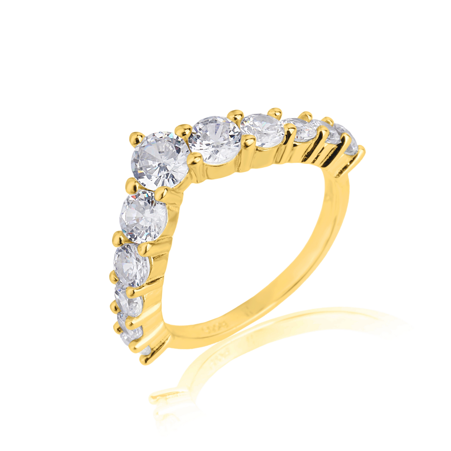טבעת משובצת בציפוי זהב 14K דגם - BLING IT ON