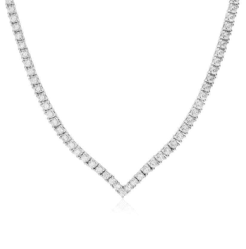 שרשרת טניס וי יוקרתית כסף 925