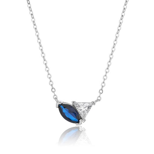 שרשרת תליון גיאומטרי כחול כסף 925 !BLING IT ON