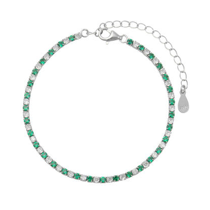 צמיד טניס ירוק כסף 925 .ALWAYS ON