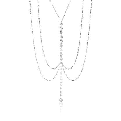 שרשרת בטן משובצת כסף 925 !BLING IT ON