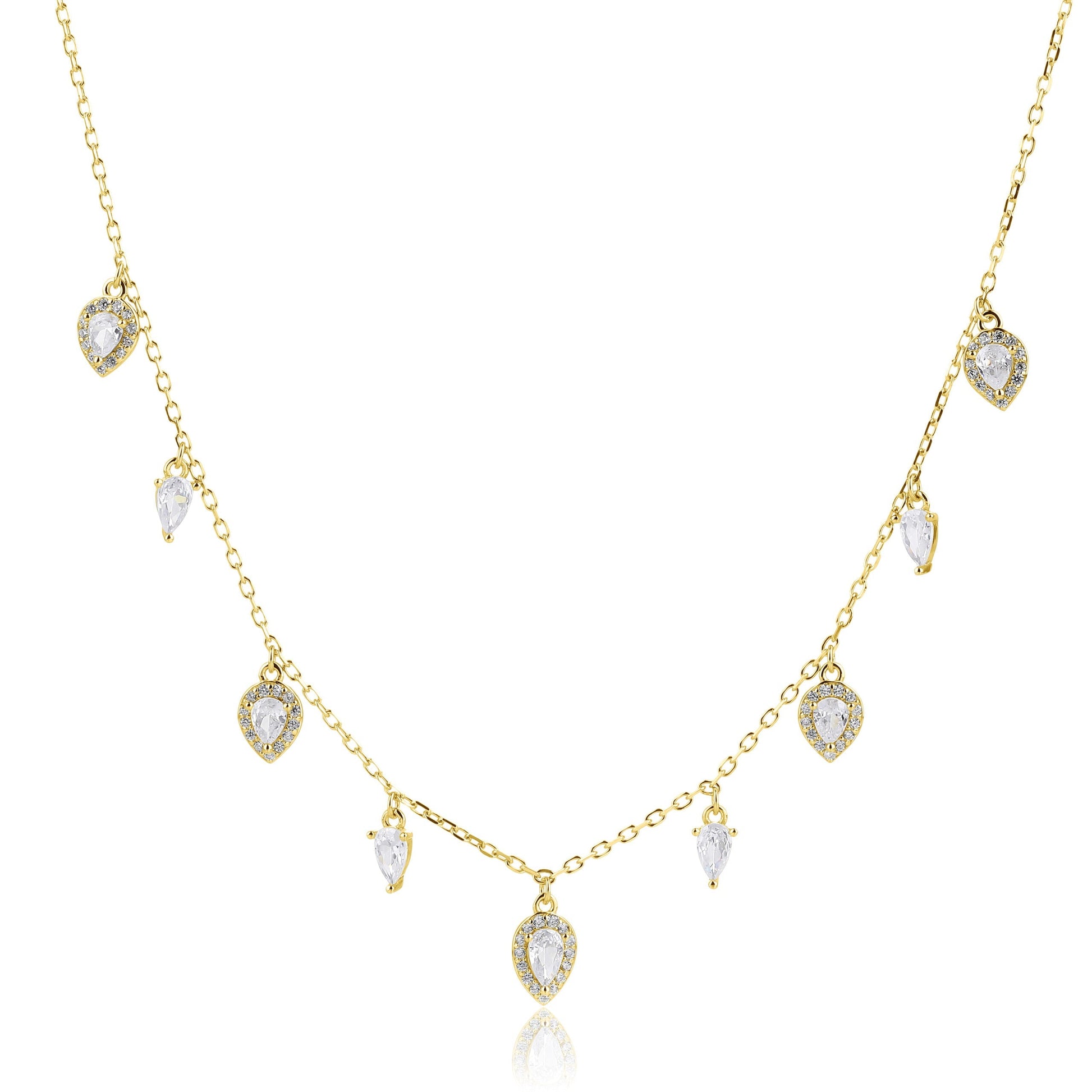 שרשרת צ'וקר עם תליוני טיפות בציפוי זהב 14 קראט !BLING IT ON
