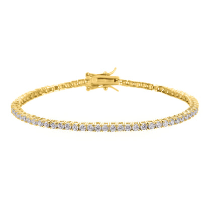 צמיד טניס 2.5 מ"מ כסף 925 בציפוי זהב 14 קראט !BLING IT ON