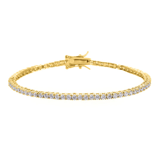 צמיד טניס 2.5 מ"מ כסף 925 בציפוי זהב 14 קראט !BLING IT ON
