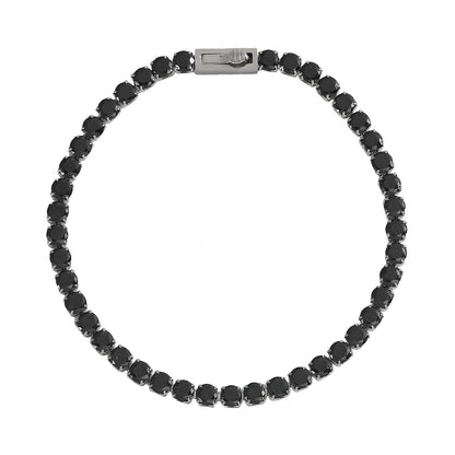 צמיד טניס שחור לגבר 4 מ"מ