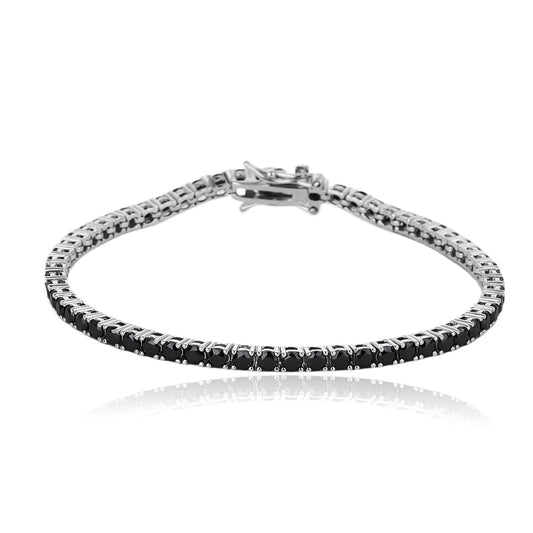 צמיד טניס שחור 3 מ״מ כסף 925 !BLING IT ON