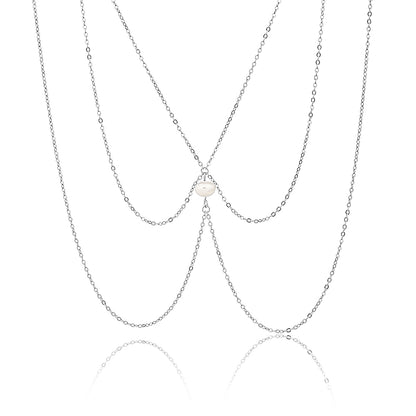 שרשרת בטן פנינה כסף 925 !BLING IT ON