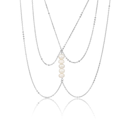 שרשרת בטן פנינים כסף 925 !BLING IT ON