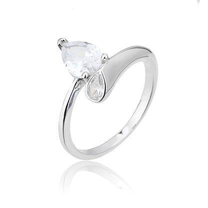 טבעת מחבקת עם אבני טיפה כסף 925 .ALWAYS ON