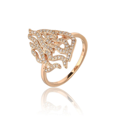 טבעת ״האש שלי״ משובץ כסף 925 זהב אדום NOT JUST LUCK