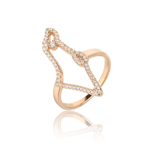 טבעת מפת ארץ ישראל משובצת בציפוי זהב אדום