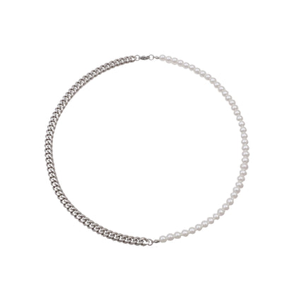 שרשרת פנינים לבנות לגבר