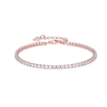 צמיד טניס 2 מ"מ כסף 925 זהב אדום .ALWAYS ON