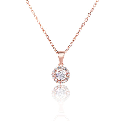 שרשרת תליון משובץ כסף 925 זהב אדום .ALWAYS ON