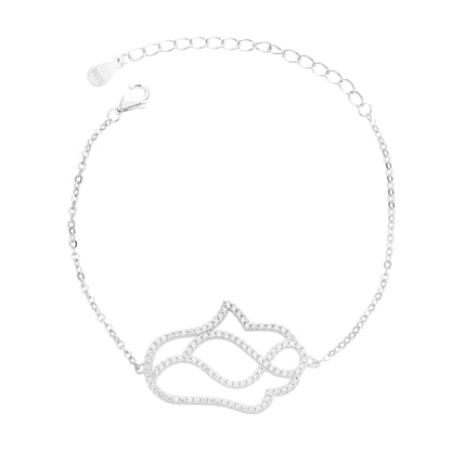 צמיד חמסה משובץ כסף 925 NOT JUST LUCK