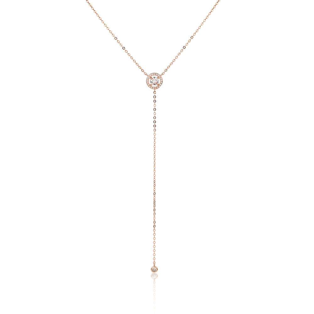 שרשרת נופלת משובצת כסף 925 זהב אדום !BLING IT ON