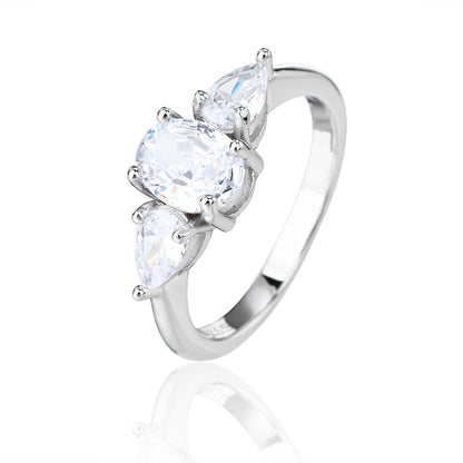 טבעת שלוש אבנים כסף 925 !BLING IT ON