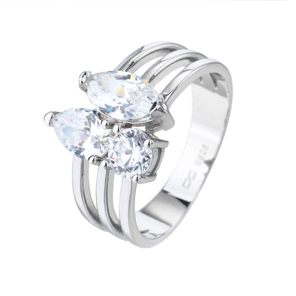 טבעת חבל משובצת כסף 925