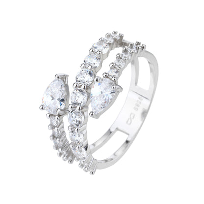 טבעת חבל משובצת כסף 925