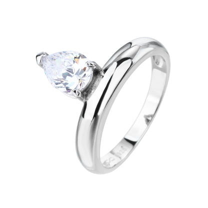 טבעת טיפה משובצת כסף 925