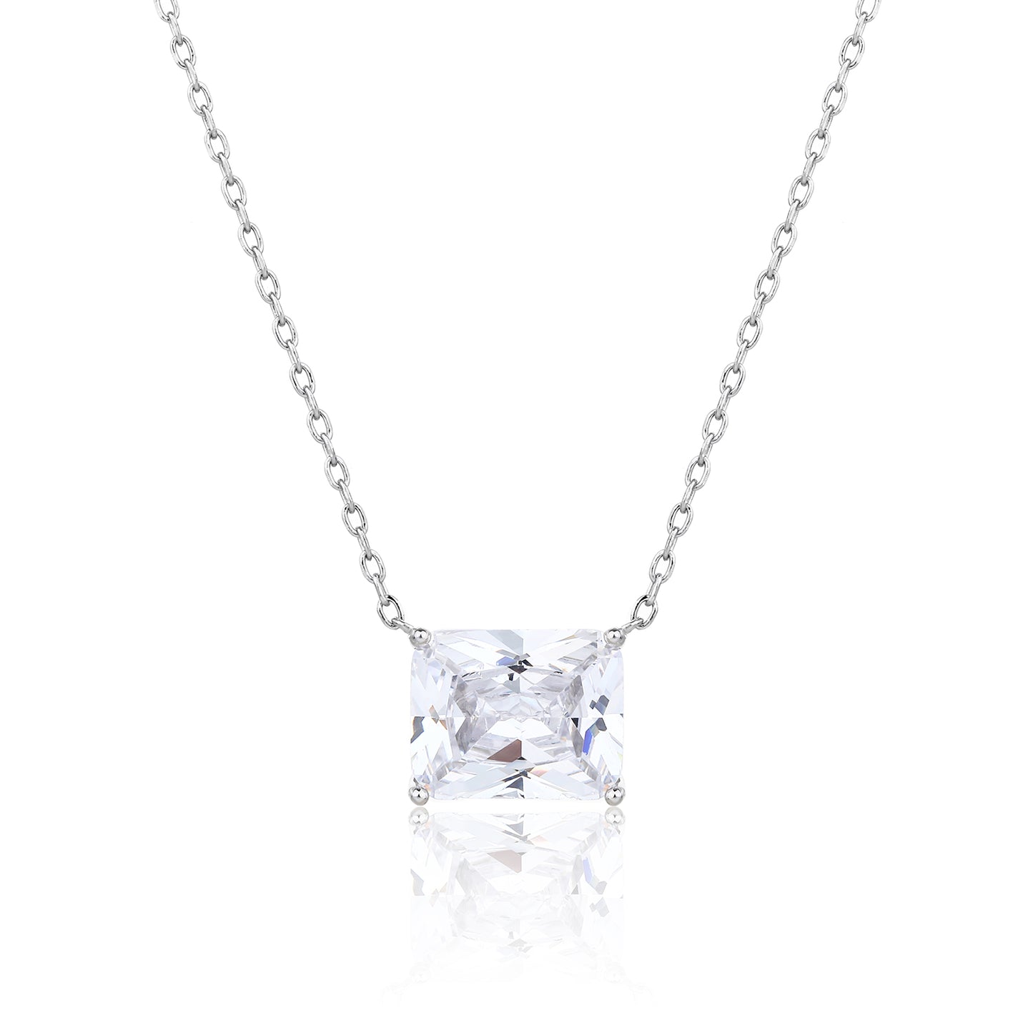 שרשרת תליון אבן מלבנית כסף 925