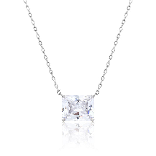 שרשרת תליון אבן מלבנית כסף 925