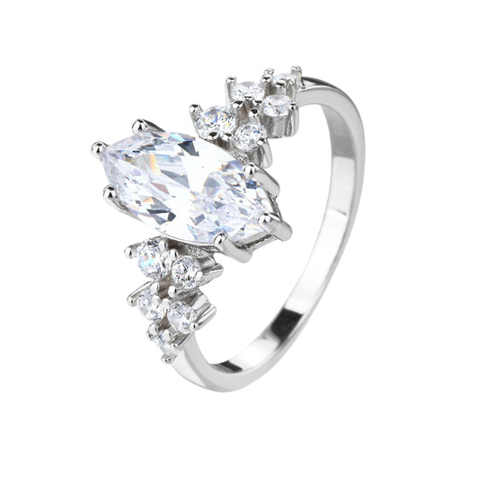 טבעת משובצת Marquise Cut כסף 925