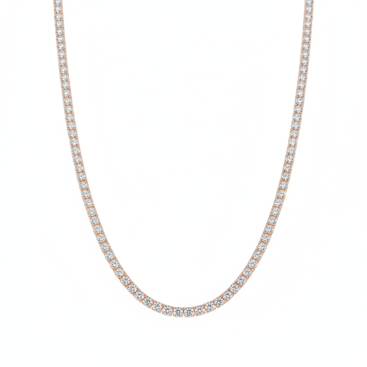 שרשרת טניס 3 מ״מ Round Cut בציפוי זהב אדום Unisex
