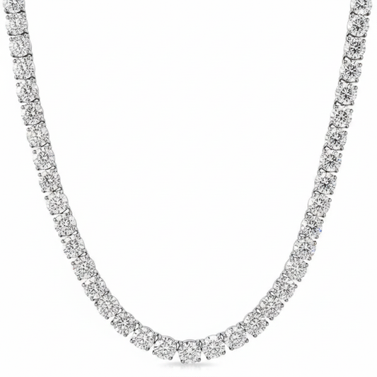 שרשרת טניס 5 מ״מ Round Cut בציפוי רודיום Unisex