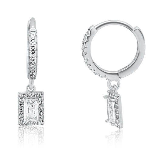 עגילי חישוק נופלים משובצים כסף 925 !BLING IT ON