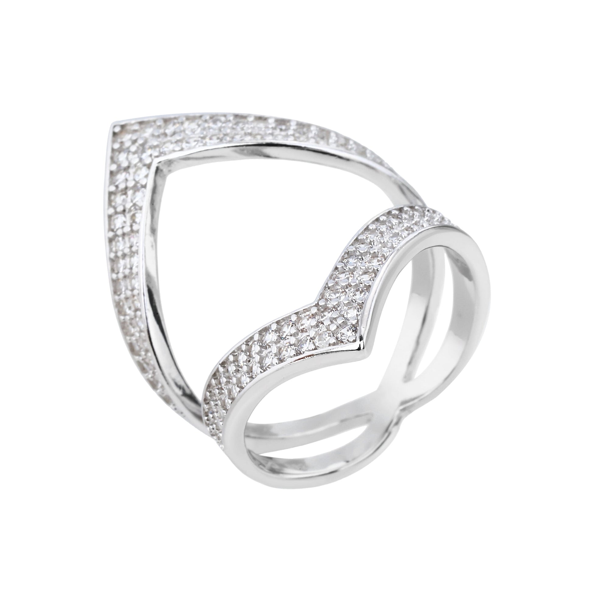 טבעת פתוחה משובצת כסף 925