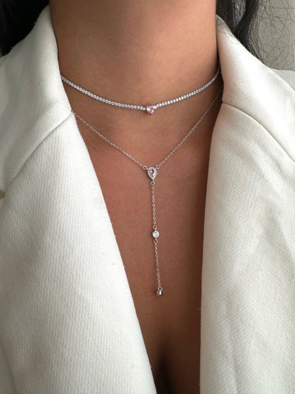 תמונת דןגמנית - שרשרת נופלת משובצת כסף 925 !BLING IT ON