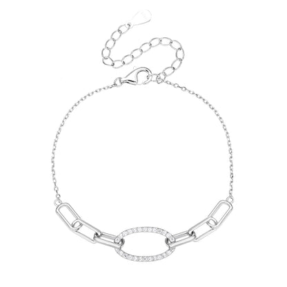 צמיד חוליות משובץ כסף 925 !BLING IT ON