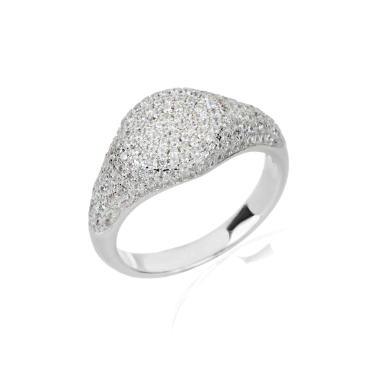 טבעת כיפה משובצת כסף 925 !BLING IT ON