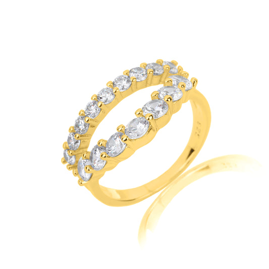טבעת משובצת בציפוי זהב 14K דגם - BLING IT ON