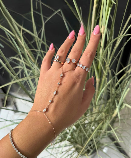 תמונת דוגמנית טבעת אבן טיפה כסף 925