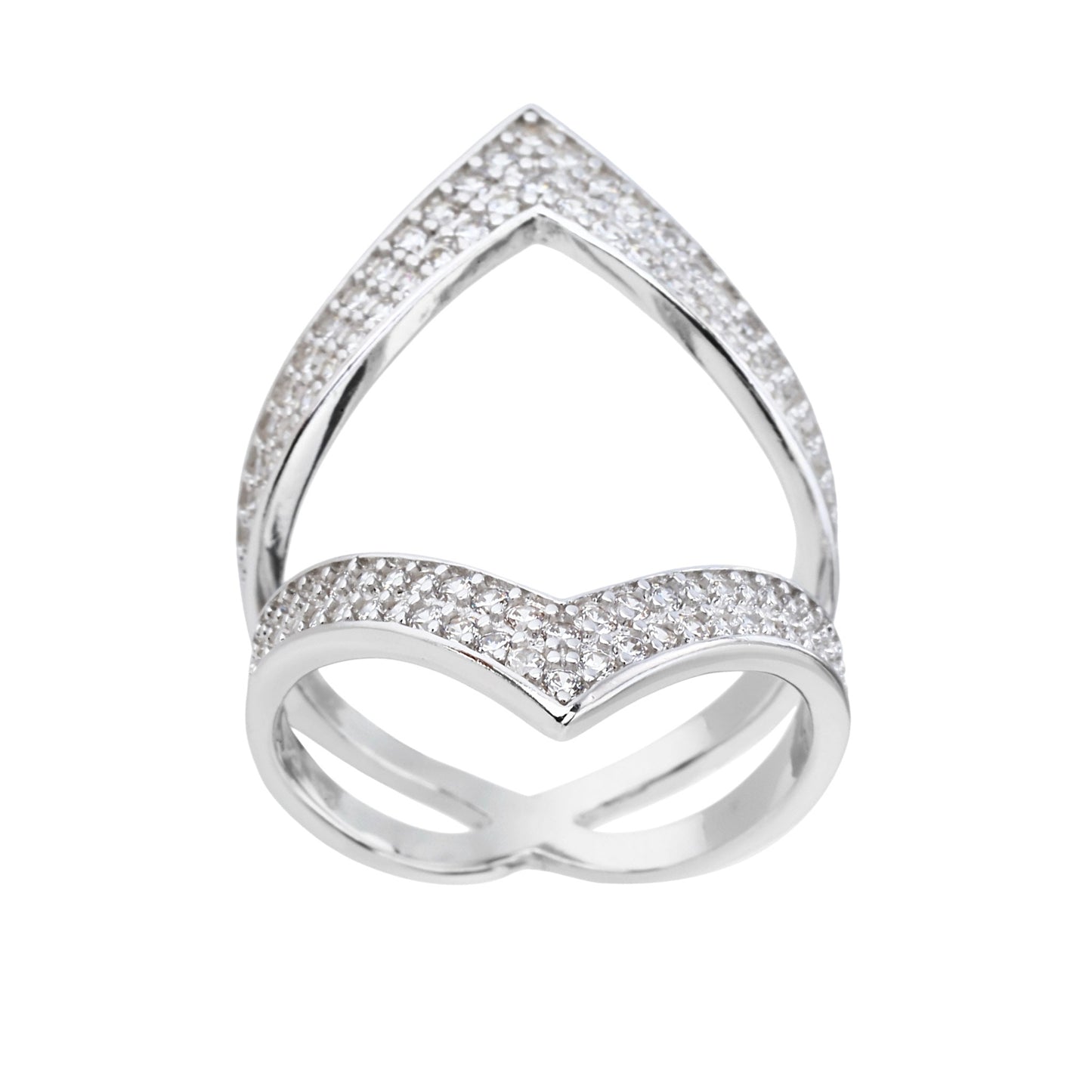 טבעת פתוחה משובצת כסף 925